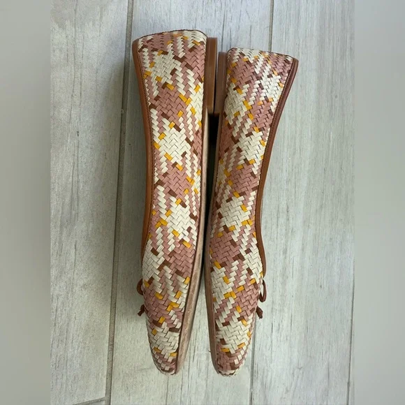 Tory Burch Woven Flats - Pink, Brown, and Cream - Picture 7 of 8